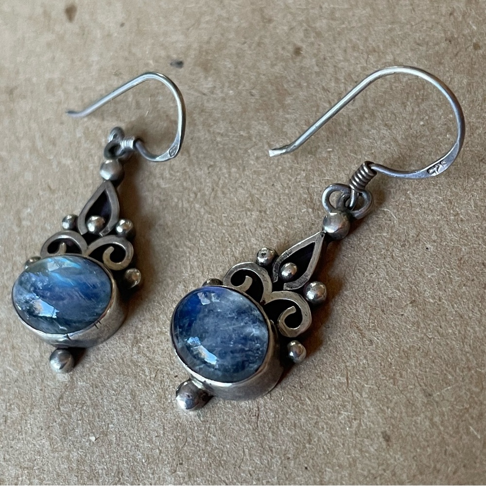 Vintage Sapphire + Sterling Silver earrings